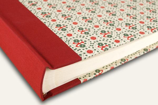 Photo album, red linen spine